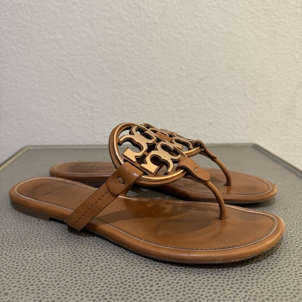 Tory Burch Brown Metal Miller Thong Sandals Women’s 9